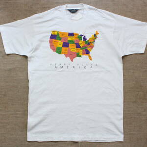 レア新品 1990s Perry Ellis America 地図マップ ヴィンテージTシャツ ペリーエリス アメリカ USA アート 古着 Portfolio ポートフォリオ