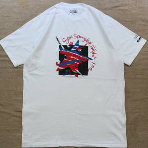 新品1990年Star Spangled Nightヴィンテージ Tシャツ USAアメリカ 国歌 星降る夜 星条旗 フラッグ スター 古着XLアートLENOX FOXアトランタ