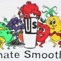 1990s 究極のスムージーUltimate smoothies ヴィンテージ Tシャツ ショップ ストア イラスト アート 古着XLバナナ イチゴ りんご グレープ_画像9