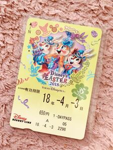 即決★ディズニーリゾートライン 使用済みパス イースター2018 ディズニーシー★TDL TDS★