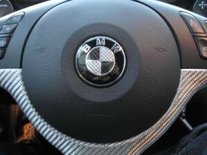 *BMW black silver carbon steering wheel emblem / steering wheel bachi/F25/F26/F30/F31/F32/F33/F34/F01/F02/F03/F10/F11/G30/G31/ black carbon 