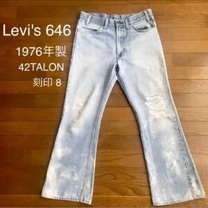 70sヴィンテージ【Levi's】リーバイス646 フレアデニム　アイスブルー