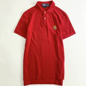 Bf10《美品》Polo Ralph Lauren ポロラルフローレン サイズS レッド メンズ ワンポイント刺繍 紳士服 カジュアル コットン 半袖 春夏