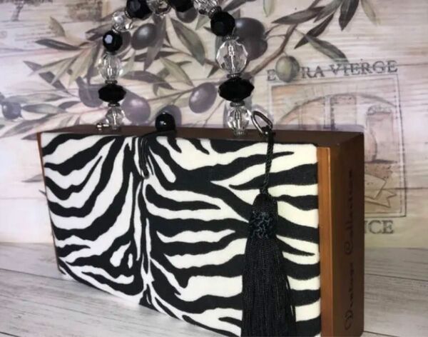 葉巻の箱　２wayバッグ　vintage zebra