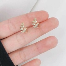 葉っぱ柄 リーフ イヤーカフ ★ 耳に挟む イヤリング ジュエリー クリップ ノンホールピアス アクセサリー 片耳用 金_画像3