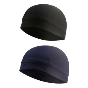 BeanieCAP/ビーニーキャップ/ブラック＆ネイビー　２つセット メッシュキャップ 吸汗速乾