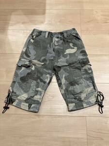  shorts short pants short bread short pants Kids 100 100cm khaki camouflage -ju pattern 