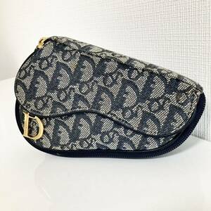 Dior クリスチャンディオール サドル トロッター ネイビー ゴールド金具☆