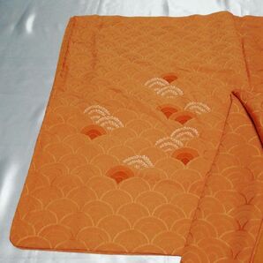 着用可 袷 昭和レトロ 正絹 オレンジ系 色無地は、入学式、卒業式、お宮参り、七五三、お茶会 ○