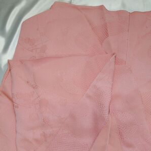 着物 色無地 袷 昭和レトロ 正絹 ピンク系