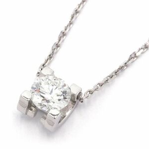  Cartier Cdu Cartier necklace F/VVS1/EXCELLENT 0.50ct K18WG new goods finish settled 1 bead diamond white gold used free shipping 