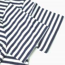 新品 pyjama clothing ピジャマクロージング ベルギー製 Border ?U-Neck Tee ボーダーUネックTシャツ S ネイビー 半袖 カットソー g9608_画像5