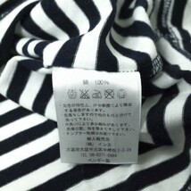 pyjama clothing ピジャマクロージング ベルギー製 Border ?U-Neck Tee 五分袖ボーダーUネックTシャツ S ネイビー カットソー g9604_画像7