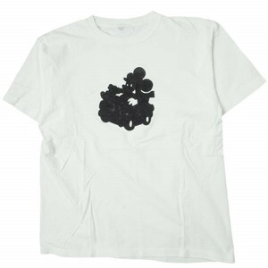 7x7 seven by seven セブンバイセブン フロッキープリントTシャツ L程度 ホワイト トップス g8524