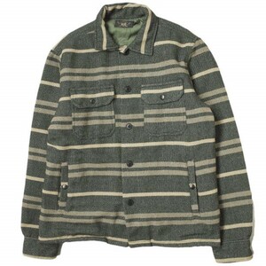 RRL ダブルアールエル STRIPE BLANKET W/NYLON QUILTING SHIRTS JACKET ボーダーブランケット シャツジャケット M Double RL 中綿 g11443