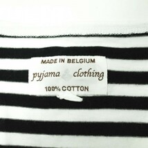 pyjama clothing ピジャマクロージング ベルギー製 Border ?U-Neck Tee ボーダーUネックTシャツ S ブラック/ホワイト カットソー g9606_画像3
