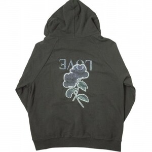 el conductorH コンダクター 22AW STONE DECORATION HOODED SWEATER ROSE スウェットプルオーバーパーカー PD22AC01 4(L) ブラック g11435