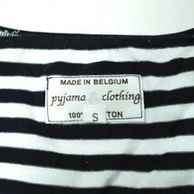 pyjama clothing ピジャマクロージング ベルギー製 Border ?U-Neck Tee 五分袖ボーダーUネックTシャツ S ネイビー カットソー g9604_画像3