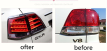 トヨタ ランドクルーザー　ランクル　200系 前期　2007-2015年　テールランプ テールライトLEDバー デイライト 外装カスタム ２色可選_画像9