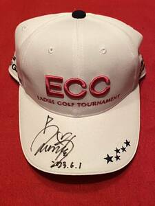 JLPGA. hand Momoko with autograph ECC Lady's Golf to-na men to convention memory cap new goods 