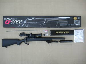 東京マルイ VSR-10 Gスペック(ブラック)新品 ステンレスシリンダーキット 3-9×40ライフルスコープ バイポット付き 初速98.6m/s調整済み