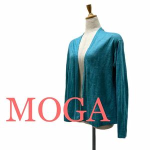 a176N MOGA モガ カーディガン 羽織 ターコイズブルー系 size2
