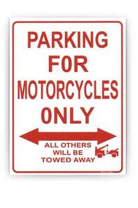 オートバイ専用駐車場 PARKING FOR MOTORCYCLES ONLY ステッカー 屋外対応 防水 耐水 ビニール素材 バイク シール