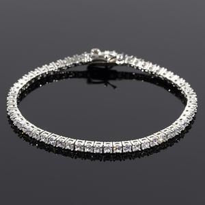 3mm×20cm テニスブレスレット CZダイヤ（キュービック・ジルコニア） Tennis Bracelet ホワイトゴールド　シルバー