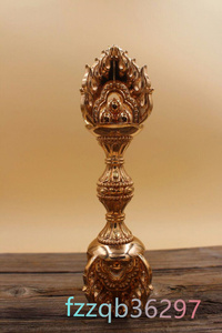 密教法器 宝珠金剛杵 仏教法具 真鍮製 22cm