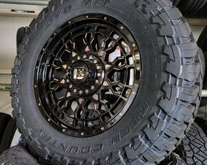 【背面用付き】ラングラーJK JL Jeep タイヤ ホイール5本セット トーヨーオープンカントリーMT 265/70R17 LEXXEL PreDator 17インチ
