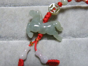 91046. natural Myanma production .. jade sphere horse strap 