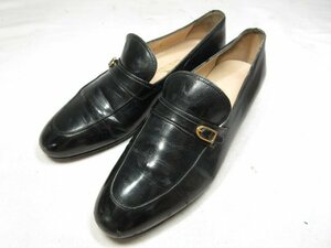 【TANINO CRISCI タニノクリスチー】 レザー ローファー スリッポン 紳士靴 (メンズ) size5D ブラック ◎15MZA3148◎