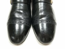 HH【TANINO CRISCI タニノクリスチー】 ベルト付き ローファー スリッポン 紳士靴 (メンズ) size5 ブラック ◎18MZA3159◎_画像3