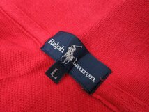 【ラルフローレン Ralph Lauren】 鹿の子 ポニー刺繍 ポロシャツ 半袖 (レディース) sizeL レッド ◎5LT4851◎_画像4