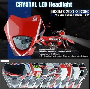 ▲ 新 ブラック系 カスタム 4タイプ 汎用 社外 KTM クリスタル LED ヘッドライト ▲ ヘッドランプ gasgas 2021-2023 2021 2022 2023 C864