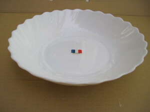 【大皿】『ミルキー・ディッシュ 多用皿(大)』5枚 arcopal フランス製／径:約20.5㎝ 高さ:約4㎝