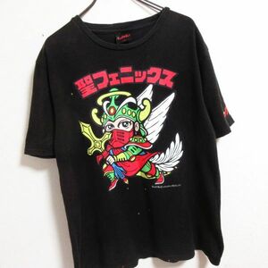 古着 ビックリマン 公式 LOTTE ロッテ◇メンズLL XL 黒 ブラック◇ 聖フェニックス 半袖 Tシャツ ビッグサイズ カットソー トップス/A4