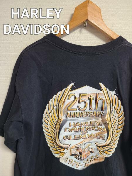 ハーレーダビッドソン Tシャツ 半袖 ロゴ 25TH アニバーサリー 記念T L