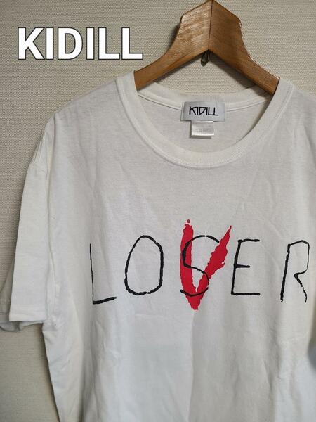 キディル KIDILL Tシャツ 半袖 LOVER LOSER カットソー 白