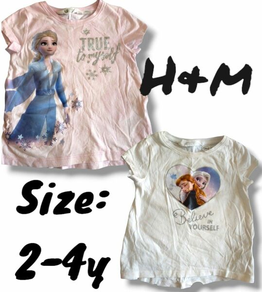 H&M★アナ雪半袖セット 2-4y