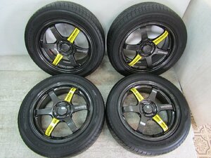 美品 鍛造 レイズ TE37 SONIC 16インチｘ6.5J ET:+38 PCD:100 4H Firestone FIRE HAWK 195/55R16 18年 ノート アクア ヤリス ロードスター