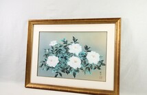 真作 浜田泰介 リトグラフ「富貴花」画寸 59cm×39cm 愛媛県出身 企業贈答品 乳白色の瑞々しい大輪の牡丹 気品と風格漂う 7551_画像10