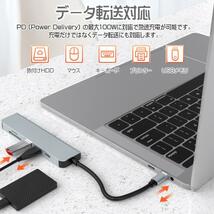 USBハブ Type-C 6in1 PD100W対応 4K対応HDMIポート USB3.0ポート SD/microSDカードリーダー 高速 軽量 送料無料_画像6