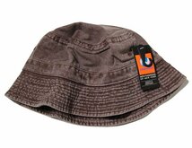 NEWHATTAN (ニューハッタン) ハット 帽子 バケットハット (1505) BucketHat DARK BROWN ダークブラウン (L/XL) ウォッシュデニム_画像2