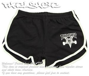 Thrasher (スラッシャー) US レディース ショートパンツ ショーツ Girls Sk8Goat Night Shorts Black ブラック (M) スケボー SKATE SK8