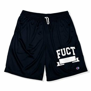 fuct (ファクト) US メッシュショーツ ショートパンツ チャンピオン ACADEMY LOGO CHAMPION MESH SHORTS BLACK ブラック (M)