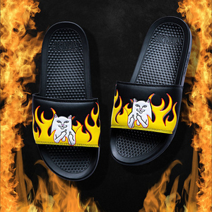 RIPNDIP ( "губа" n dip ) сандалии тапочки Welcome To Heck Slides Black Flame черный (25cm) кошка кошка .. скейтборд SKATE SK8