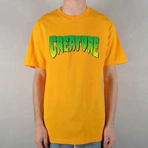 Creature Skateboards (クリーチャー) Tシャツ Logo T-Shirt Gold ゴールド (L) スケボー SKATE SK8 スケートボード