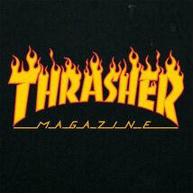 Thrasher (スラッシャー) US ロンT ロングTシャツ 長袖 Flame Logo Longsleeve T-Shirt Black ブラック (M) スケボー SKATE SK8_画像4