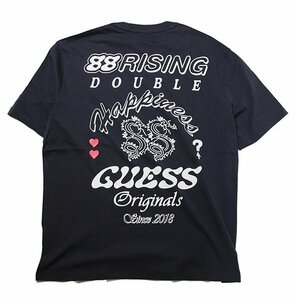 GUESS × 88RISING (ゲス) Tシャツ MEN'S DOUBLE HAPPINESS TEE DARK GREY ネイビー (L)